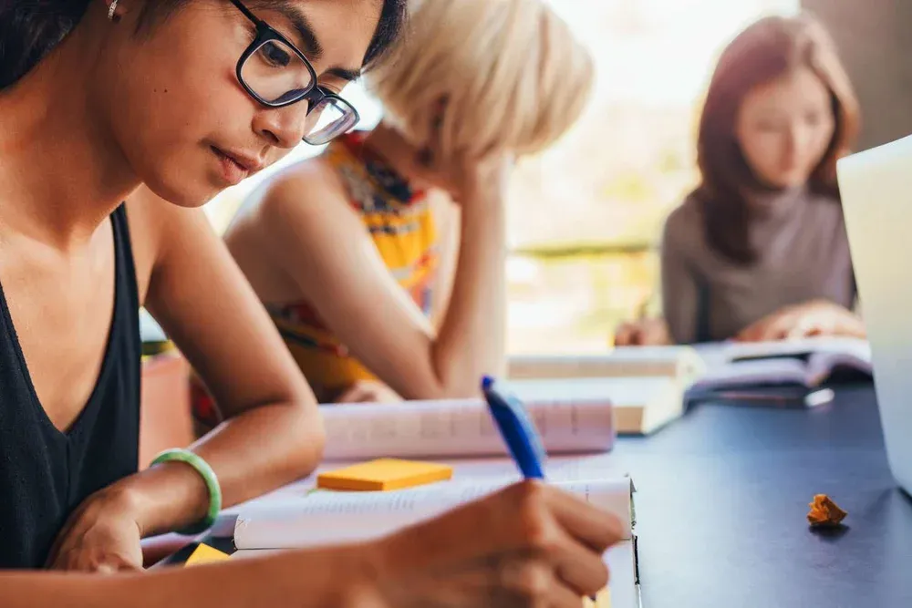 Students in a test prep class